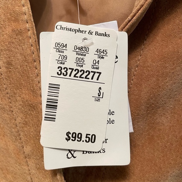 Christopher & Banks Tan Suede Collared Jacket - Picture 5 of 7